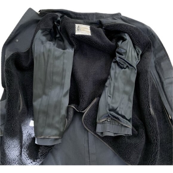 Vintage London Fog Men Dark Gray Trench Coat 38 Short Removable Fur Lining USA - Picture 7 of 15